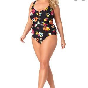 Anne Cole Plus Sweetheart One Piece Swimsuit NWT